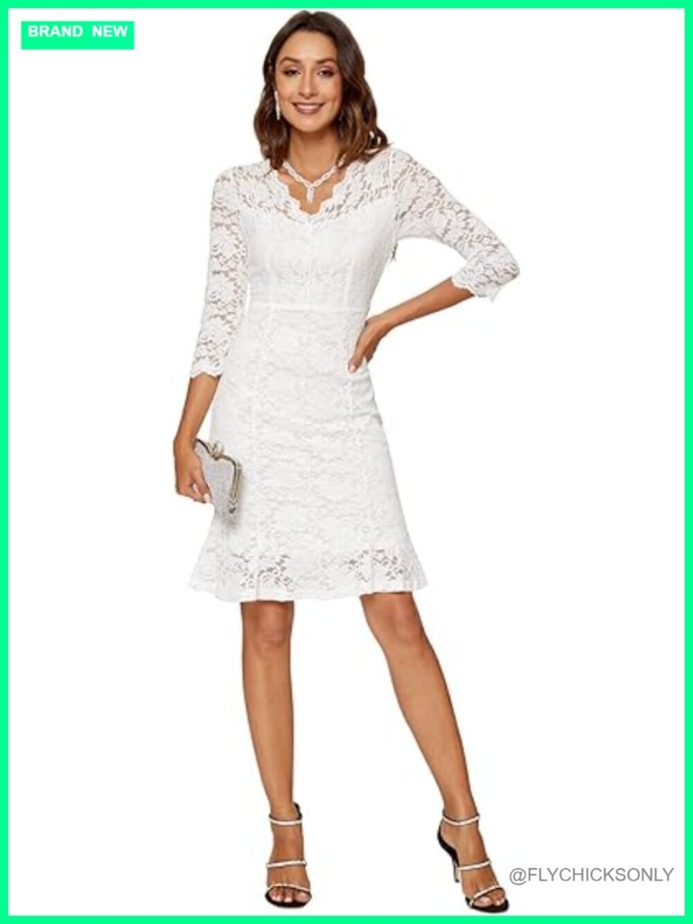 Womens Mermaid Bodycon Dress Floral Lace Overlay V Neck Pencil Cocktail Dress